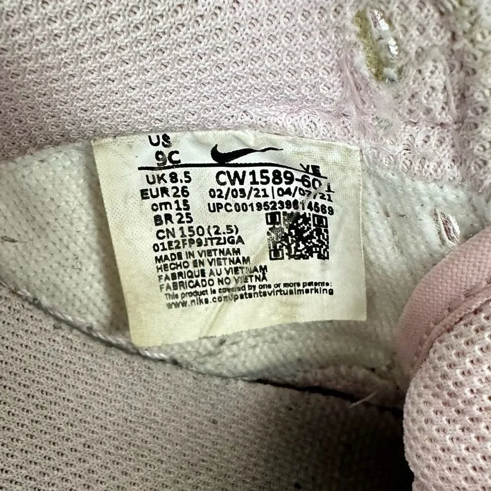 Nike Dunk Low Toddler 9C Pink Foam Red White Sneaker Shoes